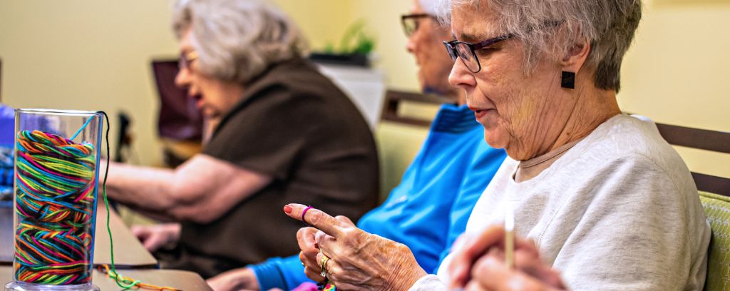 Residents gather for knitting group