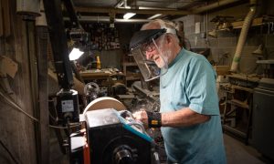 Resident working in Someren Glens woodshop