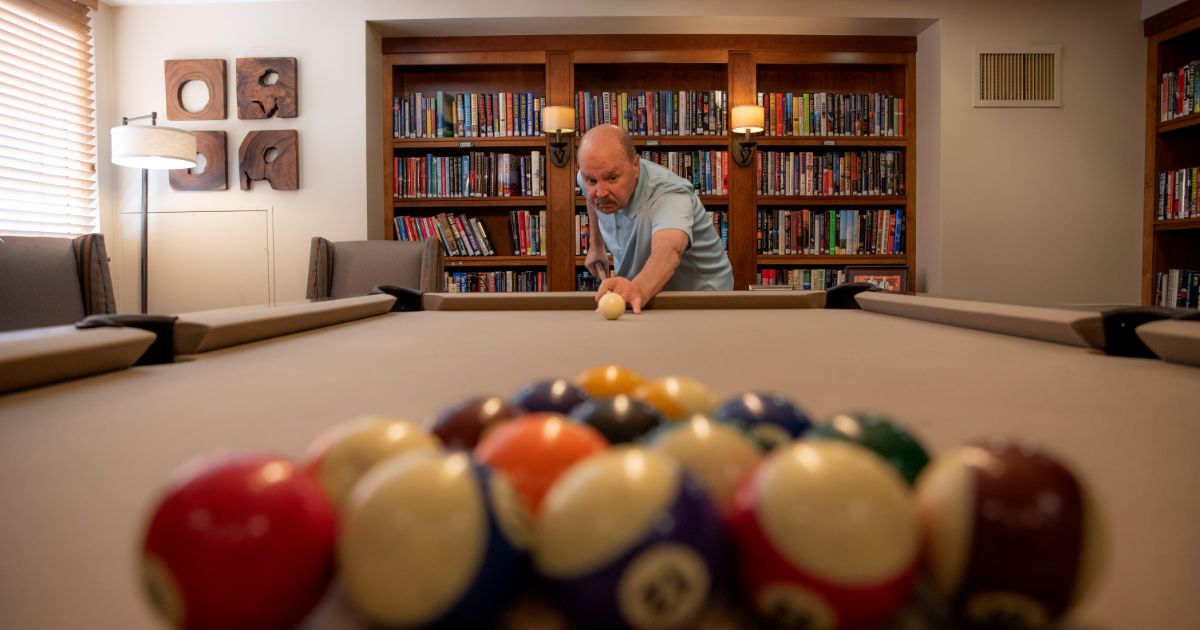 Playing pool at Clermont Park