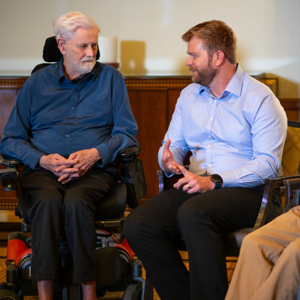 chaplain and resident talking