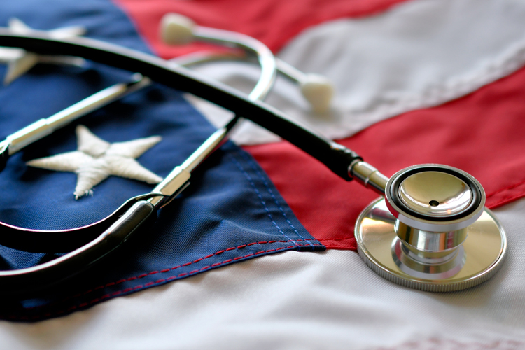 stethoscope on flag