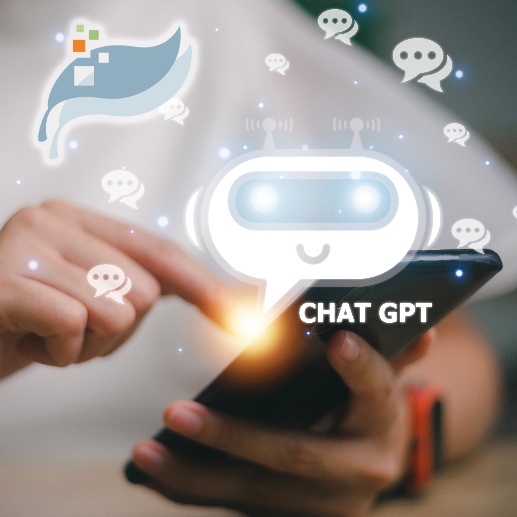 Cappella Digital Marketing Solutions hand with phone using chat gpt