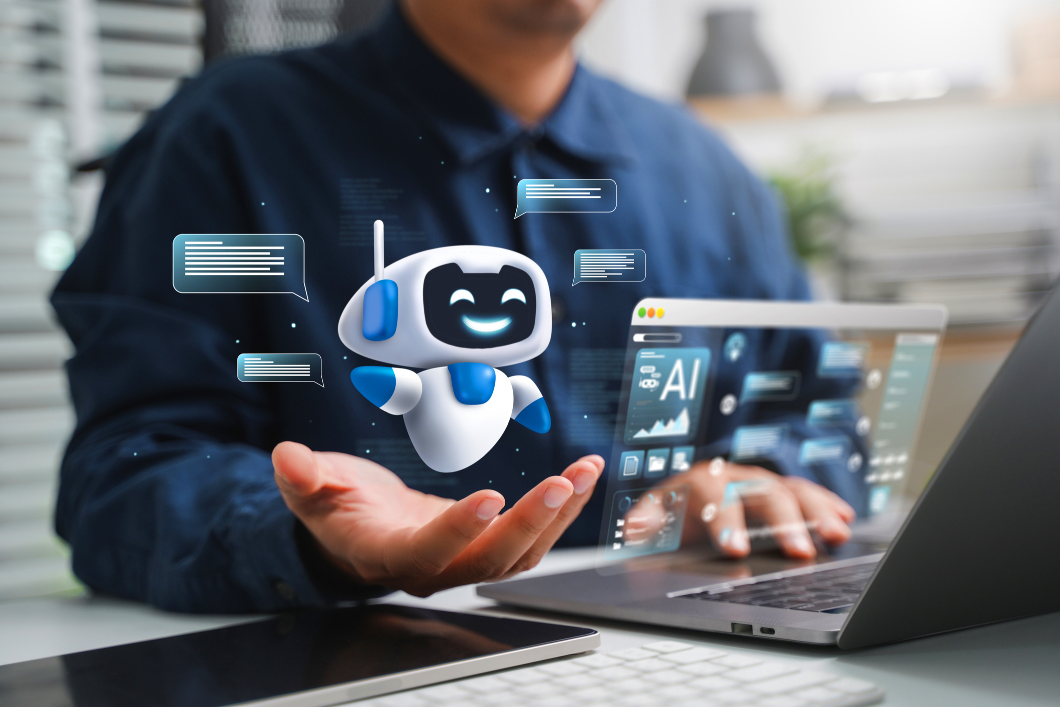 cappella digital marketing solutions person using AI chatbot