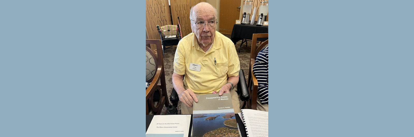 dan parker with memoir book for web